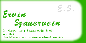 ervin szauervein business card
